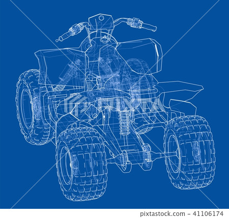 ATV quadbike concept outline. Vector 41106174