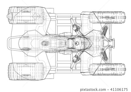 ATV quadbike concept outline. Vector ATV quadbike concept outline. Vector 41106175