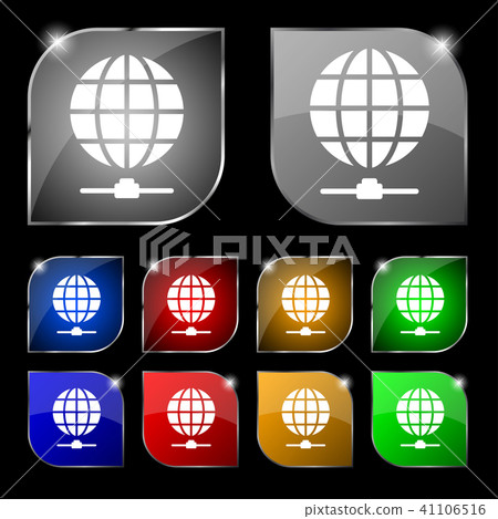 Website Icon sign. Set of ten colorful buttons wit Website Icon sign. Set of ten colorful buttons wit 41106516