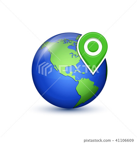 World map with pin 41106609