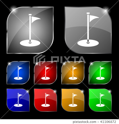 Golf icon sign. Set of ten colorful buttons with g Golf icon sign. Set of ten colorful buttons with g 41106872