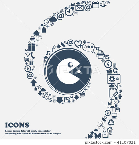 pac man icon in the center. Around the many beauti 41107021