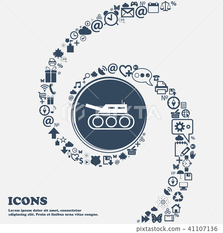 Tank, war, army icon in the center. Around the man Tank, war, army icon in the center. Around the man 41107136