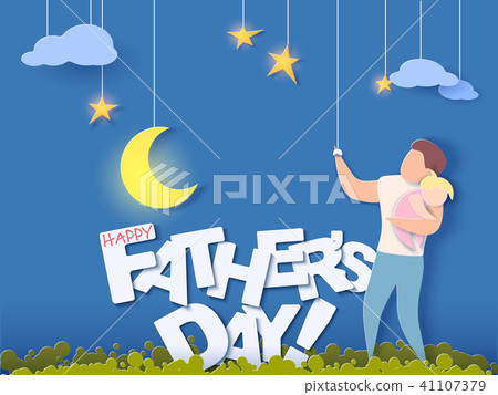 Happy fathers day card. Paper cut style. Happy fathers day card. Paper cut style. 41107379
