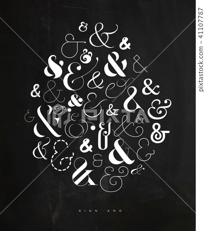 Poster symbol ampersand chalk Poster symbol ampersand chalk 41107787