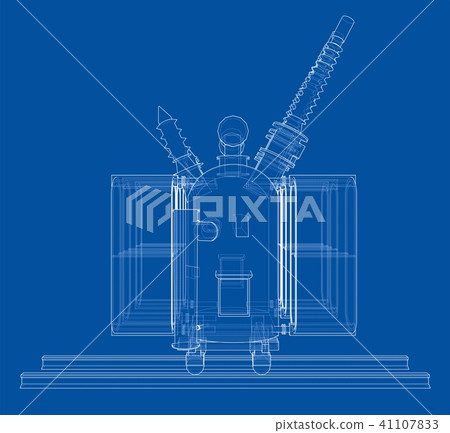 Power transformer concept. Vector 41107833