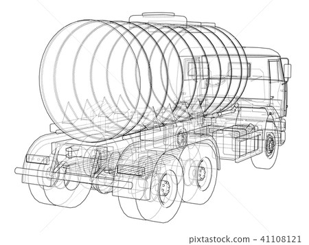 Truck with tank concept. Vector 41108121