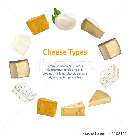 Realistic Detailed 3d Cheese Banner Card Circle. Vector Realistic Detailed 3d Cheese Banner Card Circle. Vector 41108122