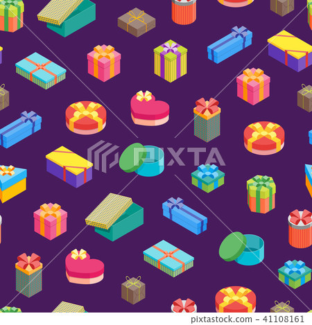 Cartoon Present Boxes Seamless Pattern Background. Vector 41108161
