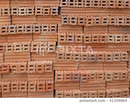 Stack of red bricks. Stack of red bricks. 41109869