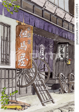 水彩畫“Magome inn” 41109954