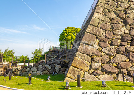 Yamatokoriyama castle castle stand stone wall Yamatokoriyama castle castle stand stone wall 41111269