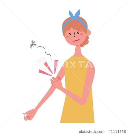 遭受昆蟲叮咬的婦女的例證 41111838