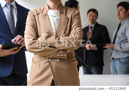 Confident business woman leader, business team meeting conferenc Confident business woman leader, business team meeting conferenc 41111940