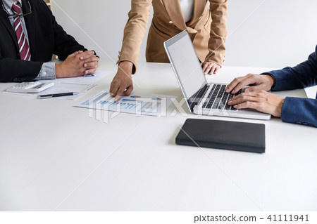 Teamwork process, Business team managers colleagues discussing a Teamwork process, Business team managers colleagues discussing a 41111941