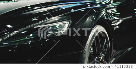 black car headlight close-up black car headlight close-up 41113358
