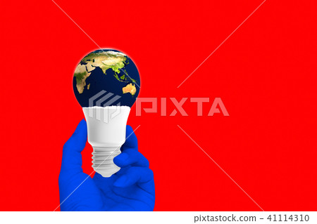 light bulb of globe shape devastate concept. 41114310