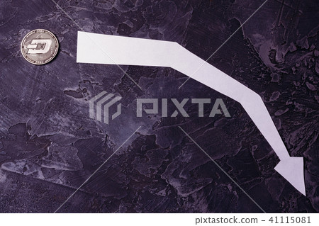 Crypto currency Dash plot falling. Copy space Crypto currency Dash plot falling. Copy space 41115081