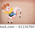 Cowboy in american wild west hat ride a wild horse 41116760