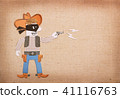 Texas bandit in cowboy clothes and black mask 41116763