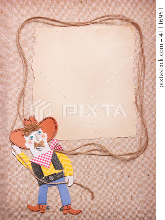 American Cowboy in wild west hat with lasso 41116951