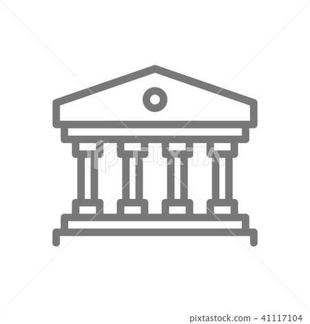 Simple building with columns line icon. Symbol and sign vector illustration design. Isolated on 41117104