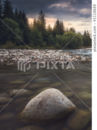 Landscape with River, Forest and Mountain Landscape with River, Forest and Mountain 41118689