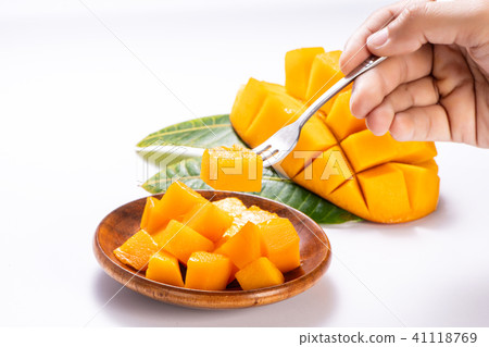  Mango sliced dice Mango cut 41118769