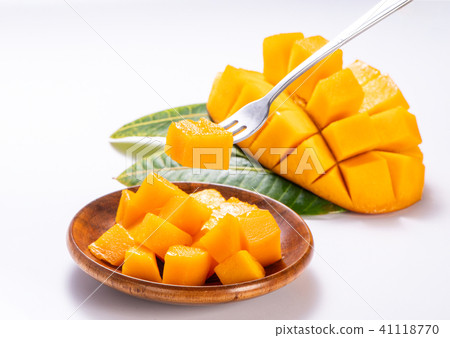  芒果切成薄片的芒果切塊 41118770