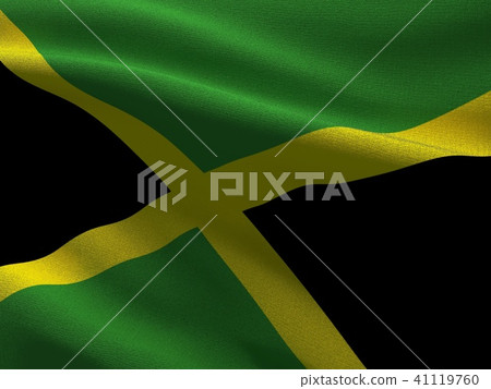 Texture with the image of the flag of Jamaica. 41119760