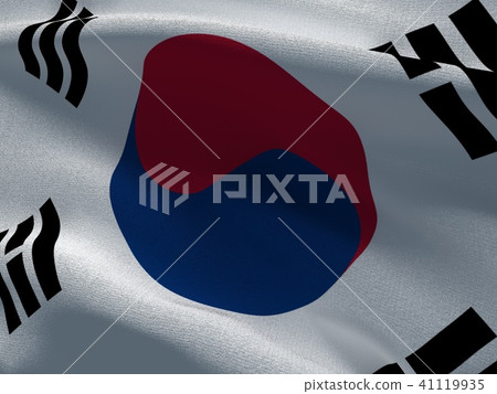 Texture with the image of the flag of South Korea. 41119935