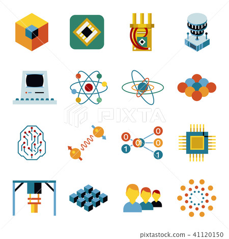Digital vector quantum computing icon set-插圖素材 [41120150] - PIXTA圖庫