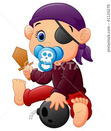 Pirate kid holding a wooden sword  41120276