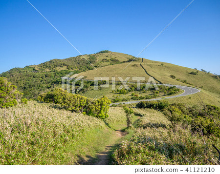 [Shizuoka Prefecture] Cloudless blue sky, early summer highland scenery [Nishi Izu Skyline, Izusan Ridge Sidewalk, Mt. Daruma] 41121210