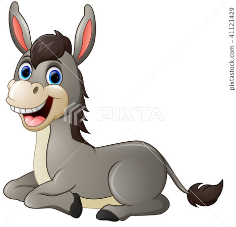 cartoon donkey smile and happy