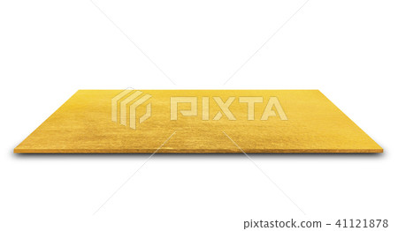 Gold metal plate isolated on white background 41121878