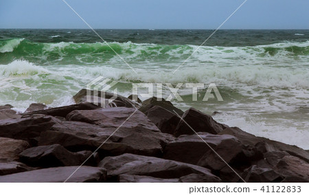 Clear blue water and the rocks. Clear blue water and the rocks. 41122833