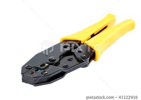 Tool for crimping electrical wires on white. 41122916