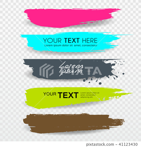 Vector Banners Brush stroke tag label colorful set Vector Banners Brush stroke tag label colorful set 41123430