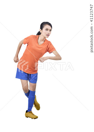 Portrait of asian soccer player woman 41123747