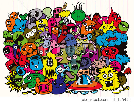 Funny monsters pattern for coloring book 41125491