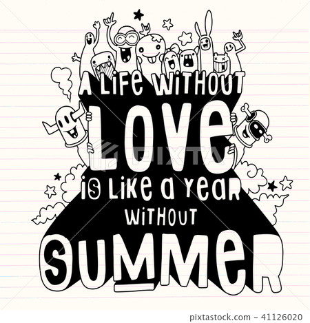 Hand drawn vector set of summer elements. Hand drawn vector set of summer elements. 41126020