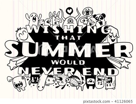 illustration set of summer elements. Doodle  41126065
