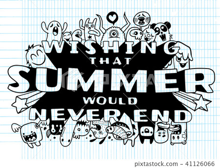 illustration set of summer elements. Doodle illustration set of summer elements. Doodle 41126066