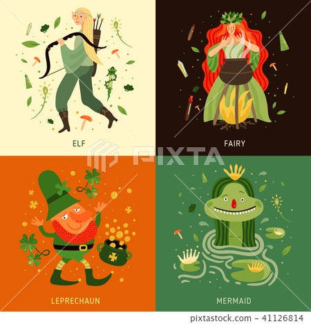 Forest Fairy Tale Characters Concept Icons Set 41126814