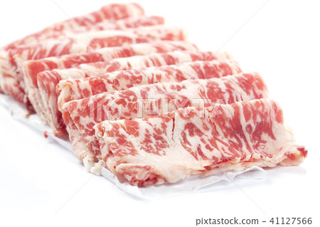 Closed up Slice of Wagyu beef 41127566