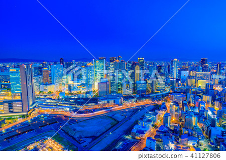 大阪梅田夜景 图库照片
