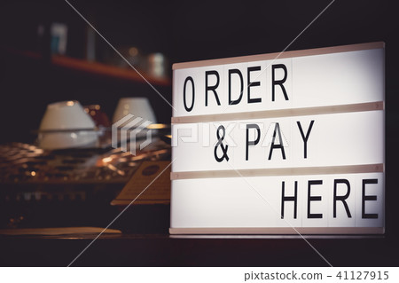 order & pay here light box sign 41127915