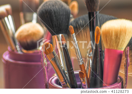 Professional makeup brushes in tube. Professional makeup brushes in tube. 41128273
