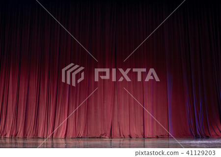 Red curtains and stage. Red curtains and stage. 41129203